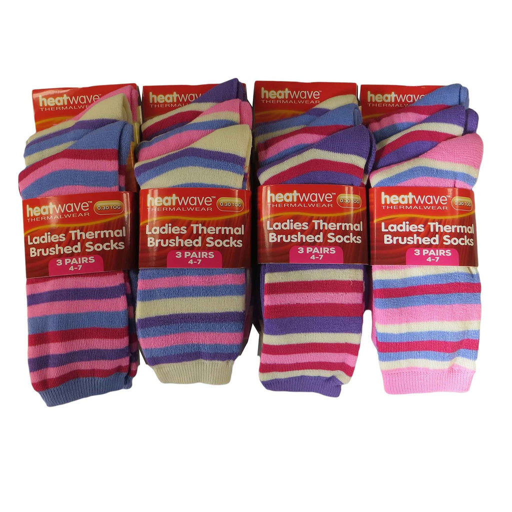12 Pack Womens Thermal Winter Socks Extra Warm for Cold Weather High Insulation with 2.3 Tog Rating Perfect for Work Boots and Outdoor Activities by Heatwave Thermalwear