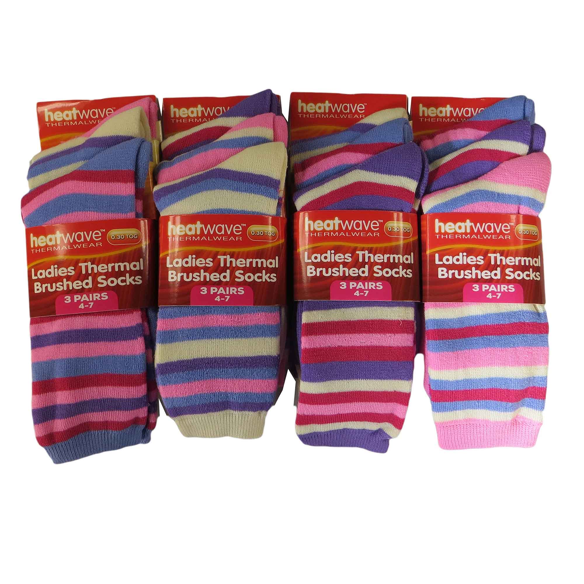 12 Pack Womens Thermal Winter Socks Extra Warm for Cold Weather High Insulation with 2.3 Tog Rating Perfect for Work Boots and Outdoor Activities by Heatwave Thermalwear