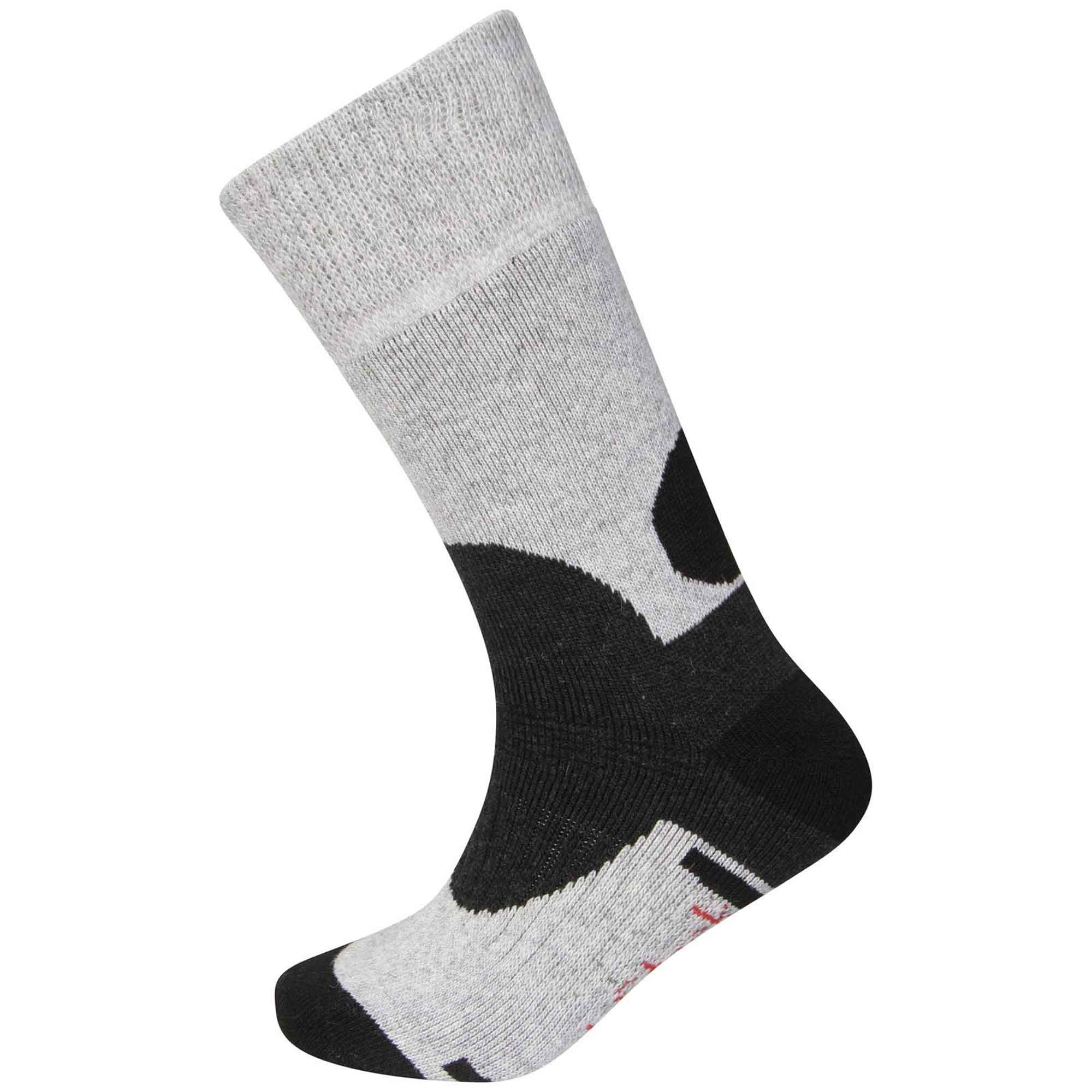 12 Pairs Mens Wool Hiking Work Boot Socks with Padded Sole Reinforced Heel and Toe for Ultimate Comfort and Durability Black and Grey UK 6-11 EU 39-45 Sock Stack
