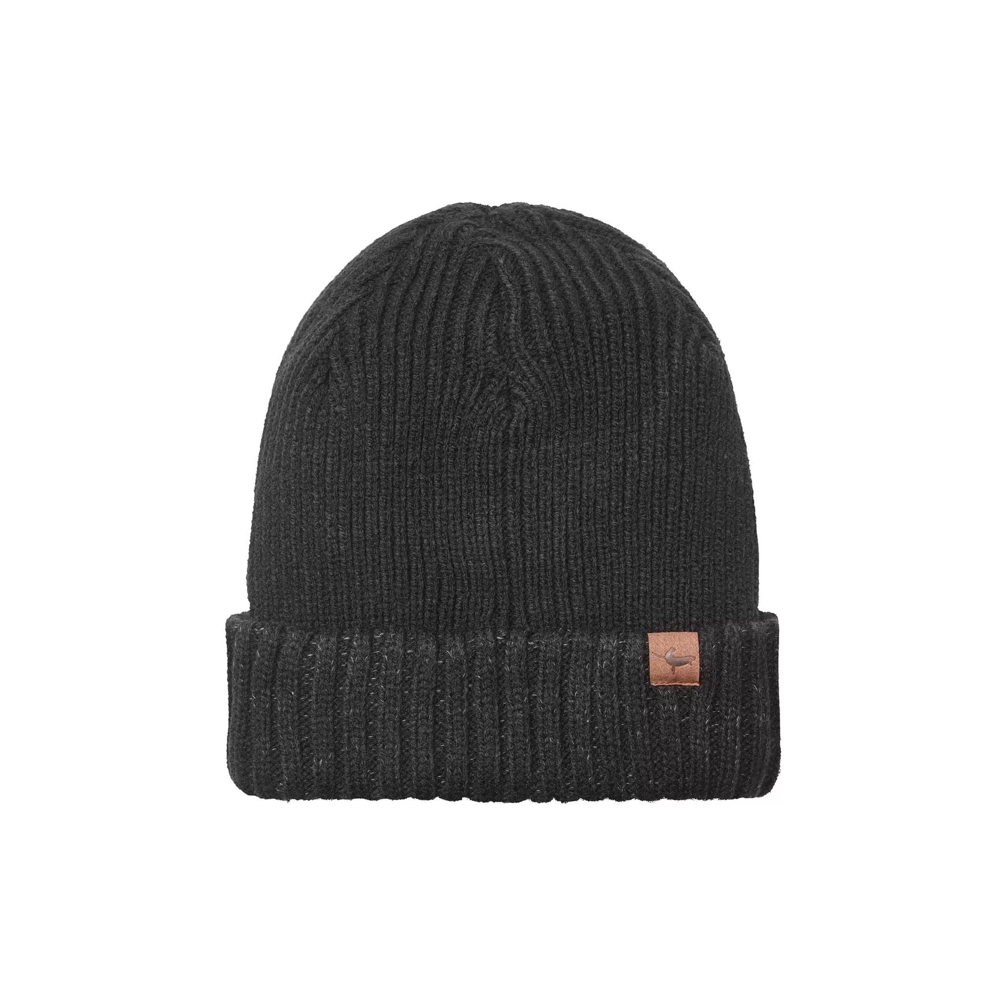 Mens Waterproof Cold Weather Roll Cuff Beanie Hat