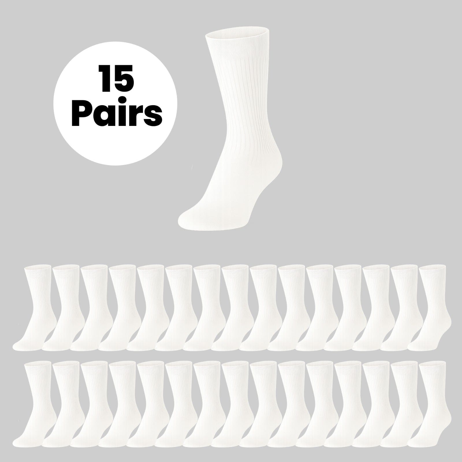 15 Pairs Mens Cotton Rich Performance Sport Socks Outdoor Athletics Running Hiking Football Black Grey White Sock Cushioned Anti-Blister Moisture-Wicking Breathable Comfortable UK 6-11 by Sock Stack