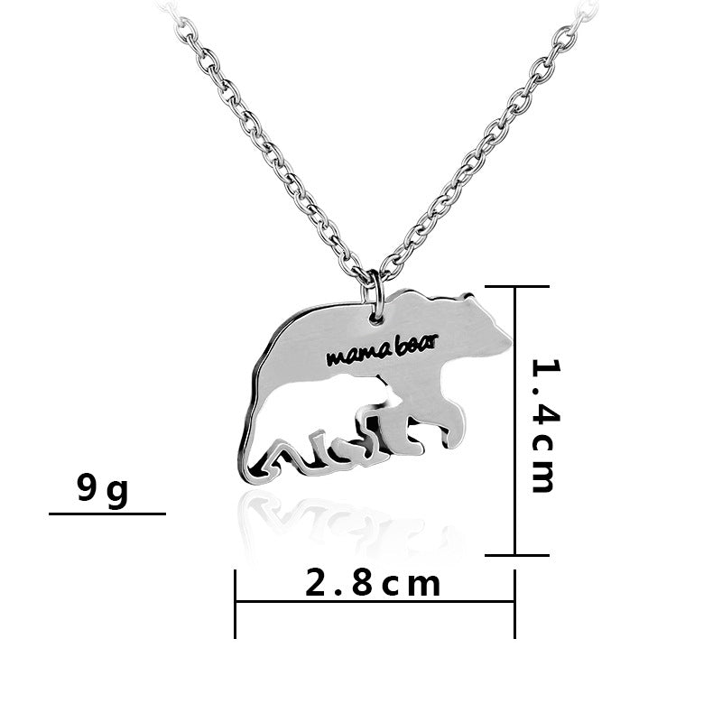 Cross-border WISH Amazon Hot Selling European and American Mother's Day Gift Mama Bear Necklace
