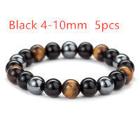 Natural Tiger Eye Stone Bracelet - Handwoven Healing Crystal Bracelet for Men & Women