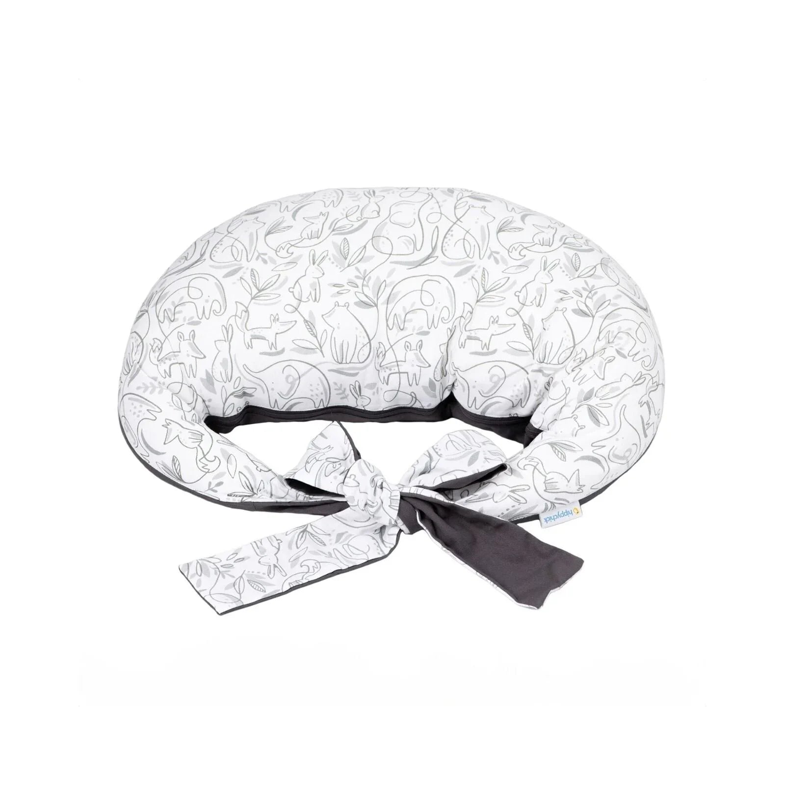 Hippychick Feeding Pillow - Animal Friends Grey
