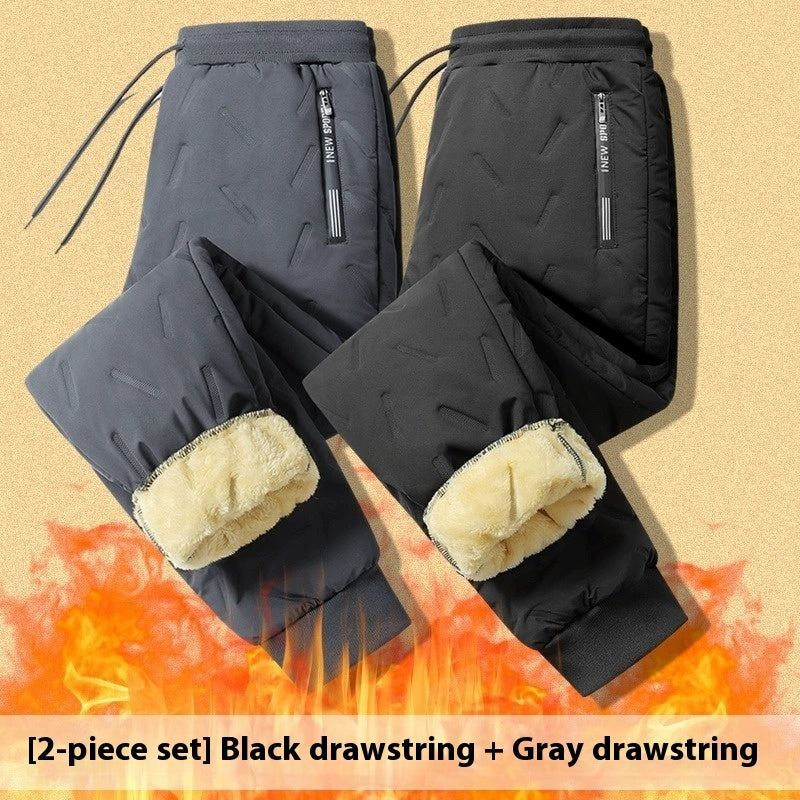 Men's Cashmere Outer Wear Warm And Loose Straight Casual Pants
