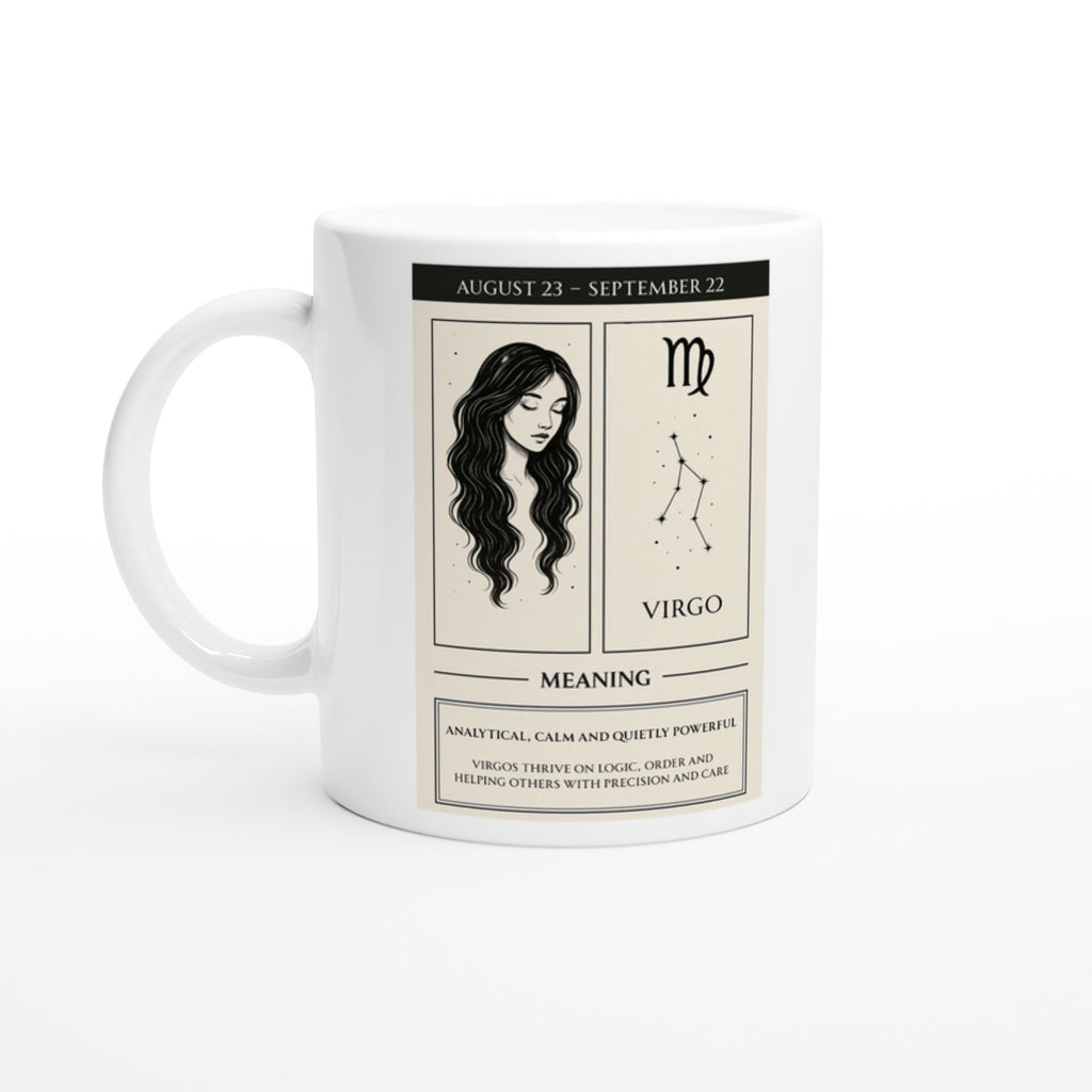 Virgo Zodiac Sign Mug - Ceramic Astrology Gift with Meaning - 11oz Dishwasher Safe Cup