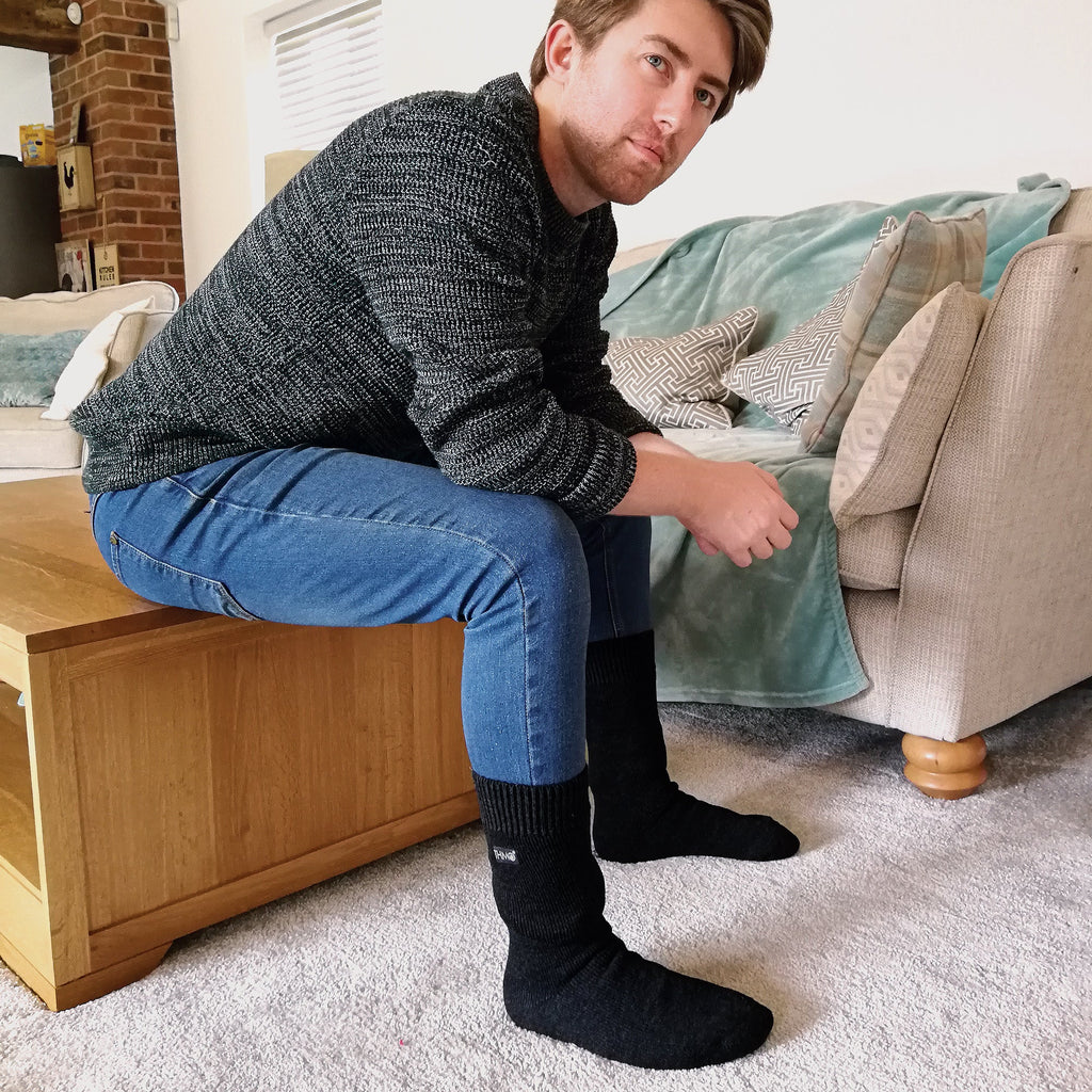 Mens Thick Winter Thermal Socks with Seamless Toe (Multipack Options)