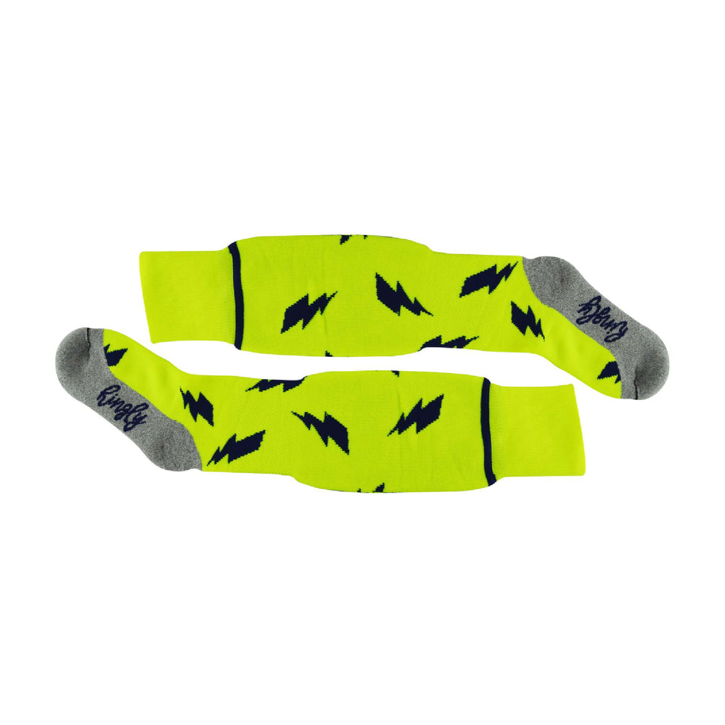 1 Pack Adults & Kids Knee High Fun Patterned Hockey Socks - Lightning Bolts