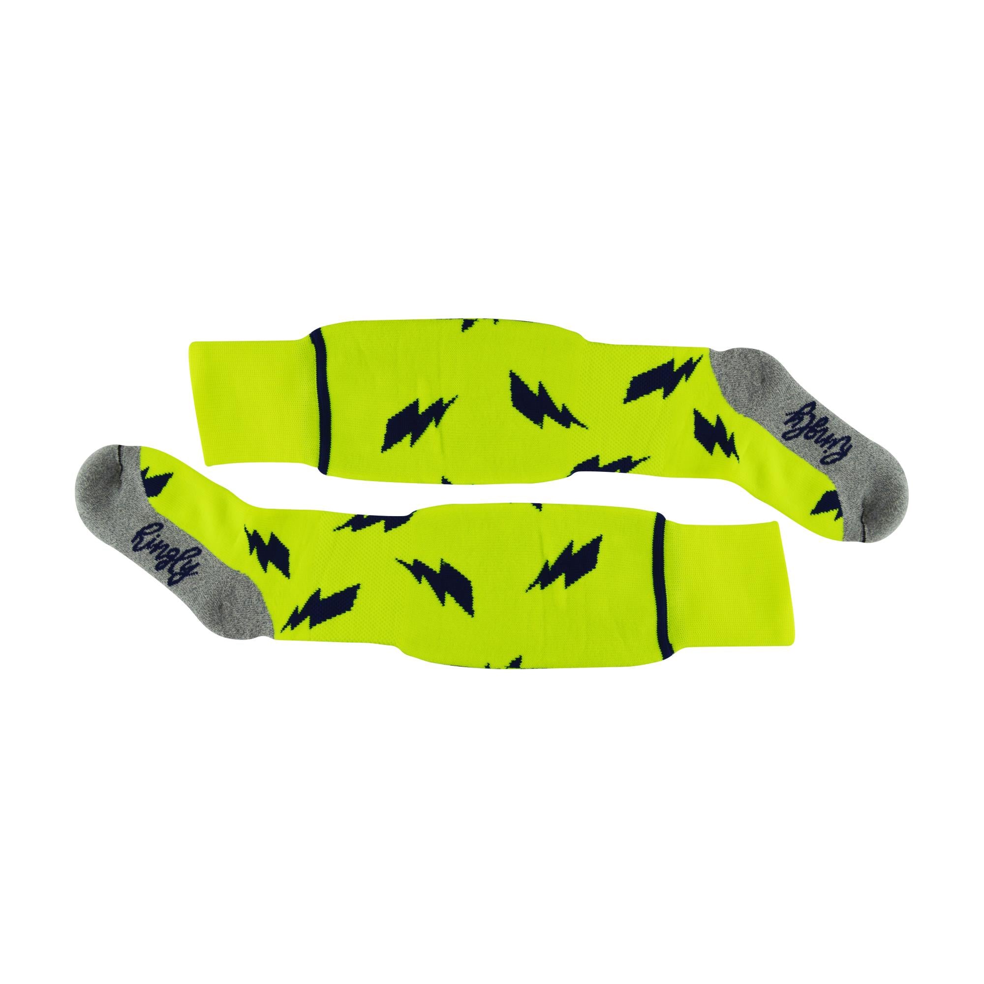 1 Pack Adults & Kids Knee High Fun Patterned Hockey Socks - Lightning Bolts