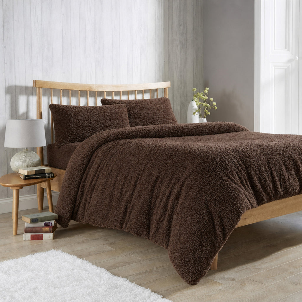 Teddy Fleece Duvet Cover Set for Winter Nights Plush Super Soft Ultimate Comfort in Single Double King Super King Fluffy Bedding by OLIVIA ROCCO