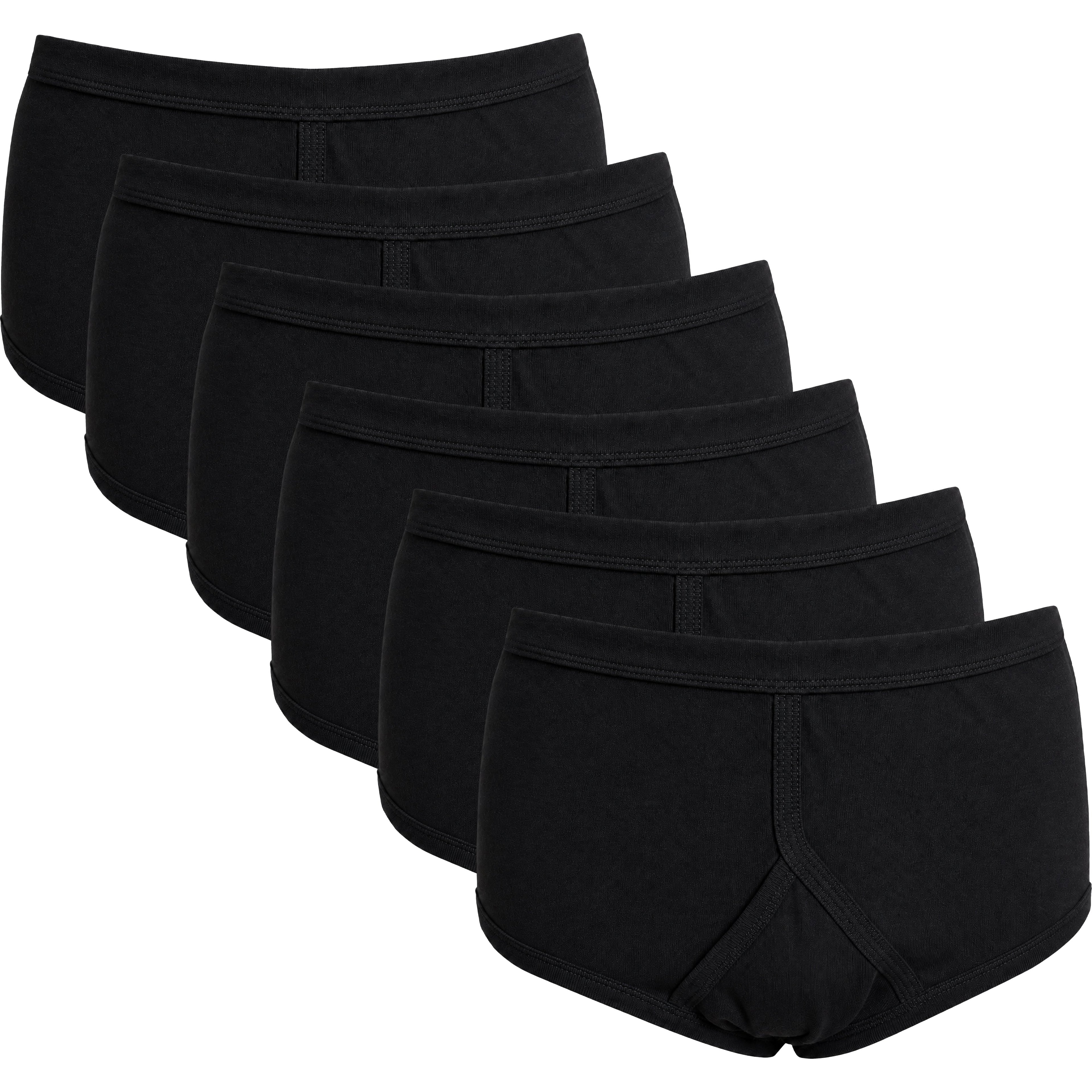 Pack of 6 Men's Cotton Y Front Briefs Comfortable Breathable Underwear with Soft Stretch Waistband Hypoallergenic Durable by Sock Stack