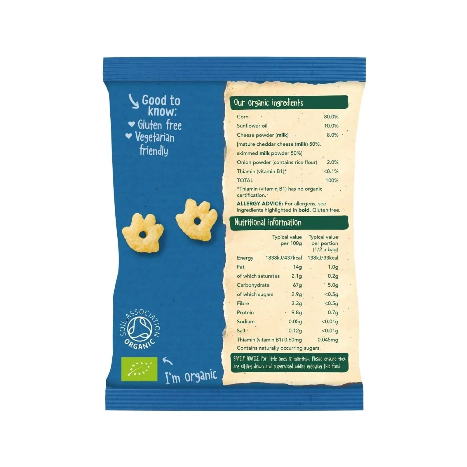 Organix Cheese & Onion Gruffalo Claws Multipack 12+ months 60g (4x15g)