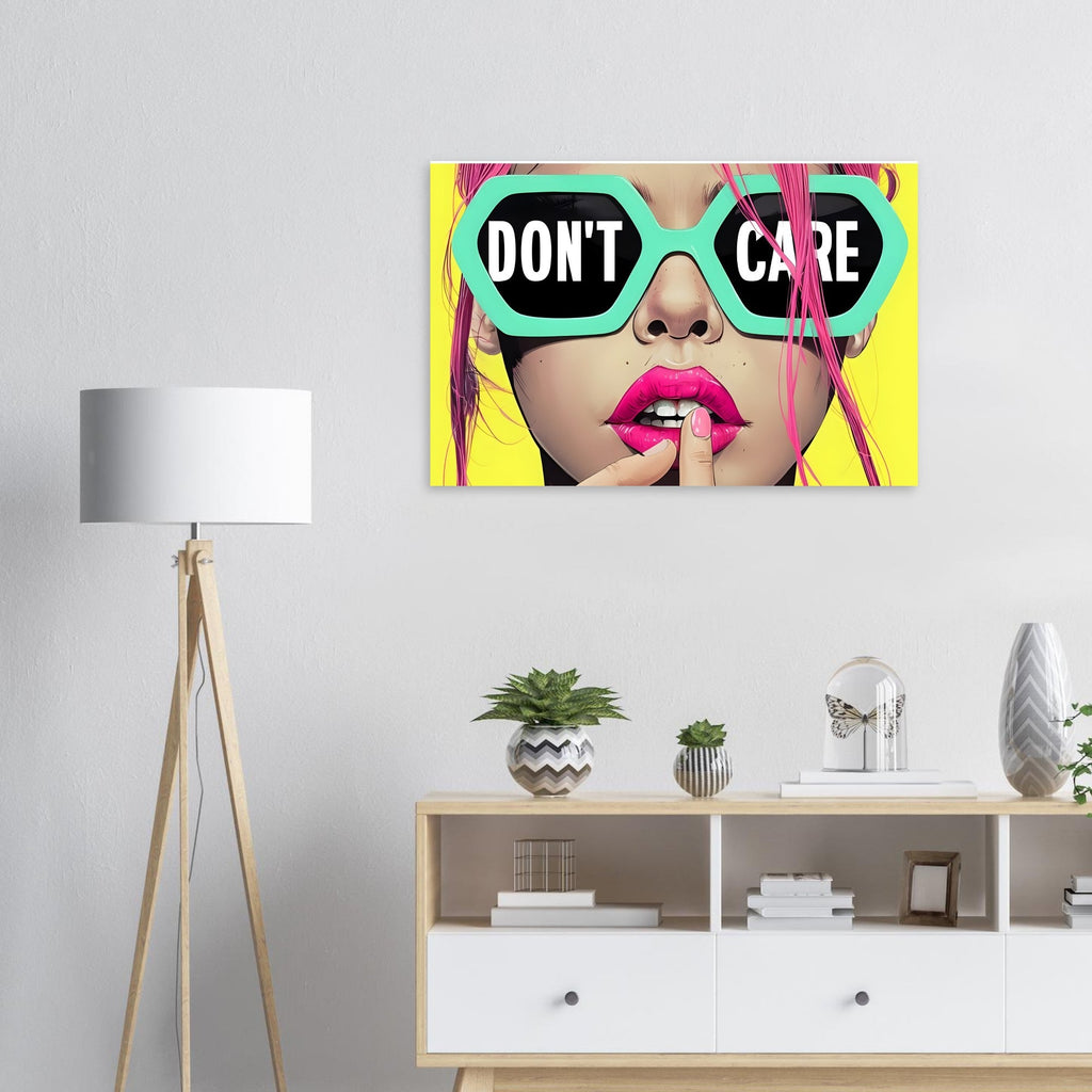 Bold Attitude Art Print | "I Don't Care" Motivational Poster | Unique Wall Decor Gift