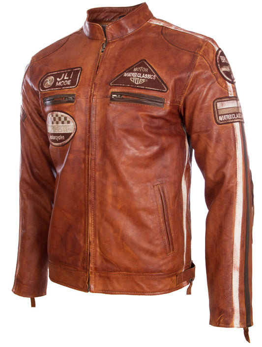 CXUS Men's Racing Biker Jacket - Nevada Timber