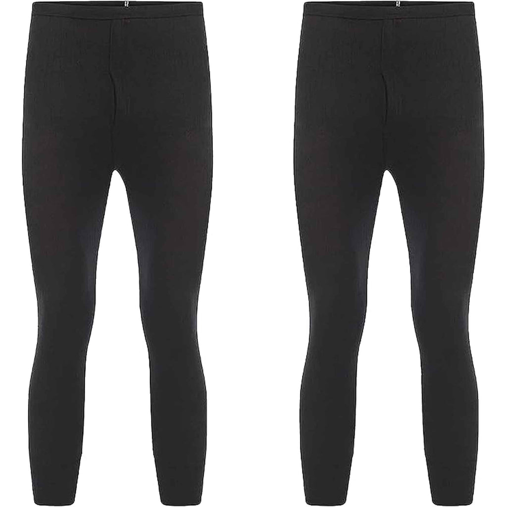 2 Pack Boys Thermal Trousers Long Johns Black Baselayer for Schoolwear Camping Skiing High-Quality Moisture-Wicking Comfortable Fit Elastic Waistband Durable Winter Wear Ages 3-15 by Heatwave Thermalwear