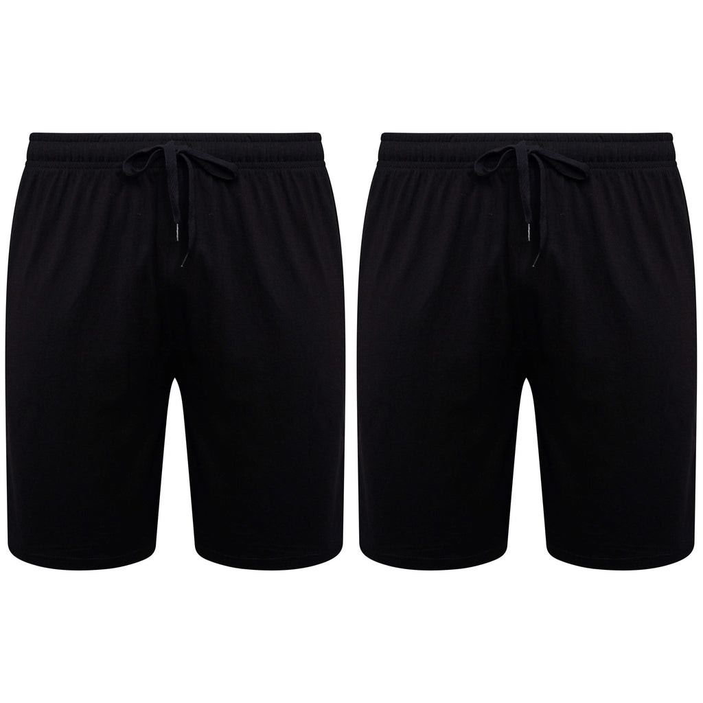 2 Pack Men's Cotton Lounge Shorts Stretchable Available in Black Navy Grey Durable and Cozy Loungewear Medium to 5X-Large by Sock Stack