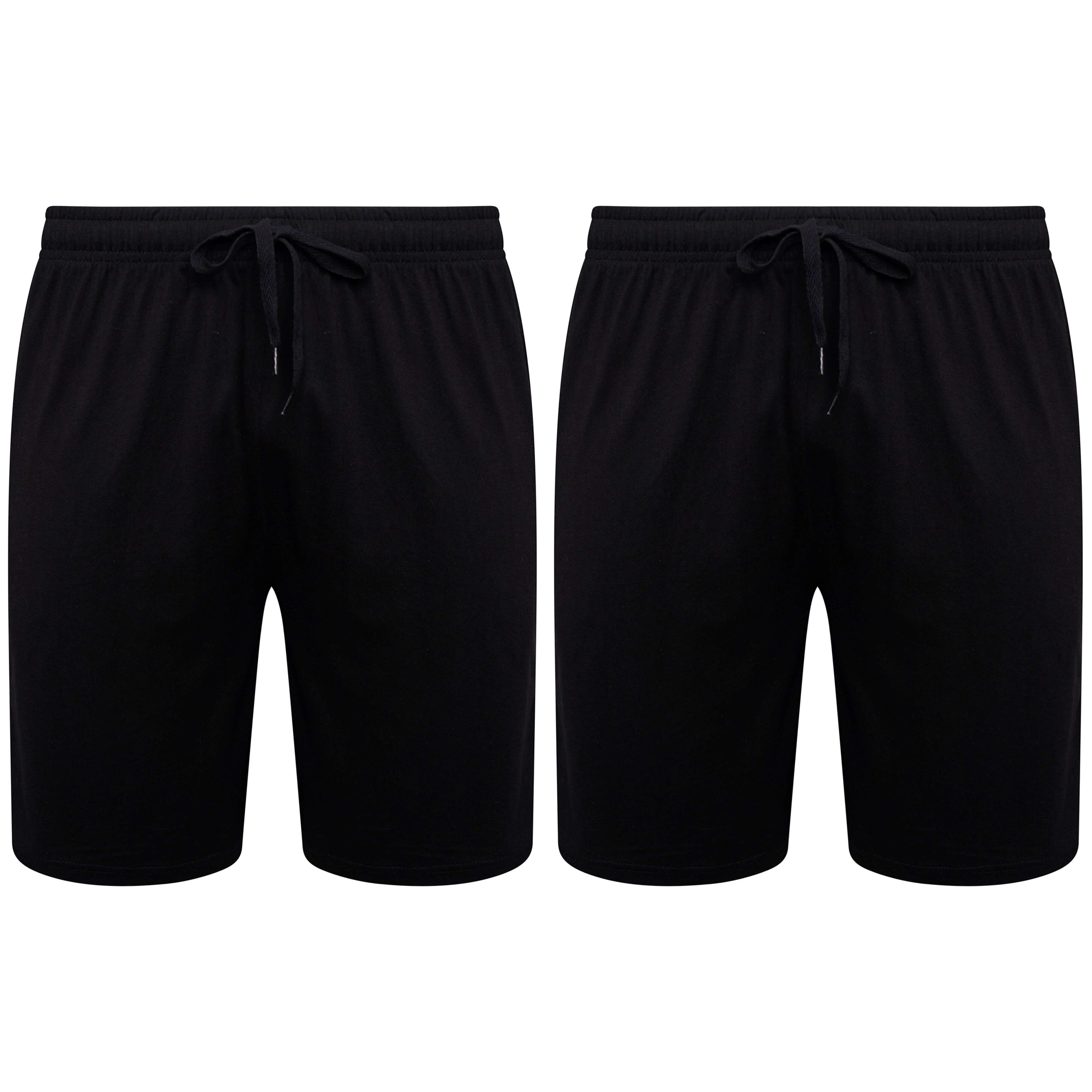 2 Pack Men's Cotton Lounge Shorts Stretchable Available in Black Navy Grey Durable and Cozy Loungewear Medium to 5X-Large by Sock Stack