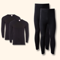 2 Pack Men's Thermal Underwear Set Long Sleeve Tops and Long John Bottoms Warm Baselayer Insulated Brushed Yarn for Running Hiking and Workwear Insulating Yarn Small to XXL White Black Grey Navy by Heatwave Thermalwear
