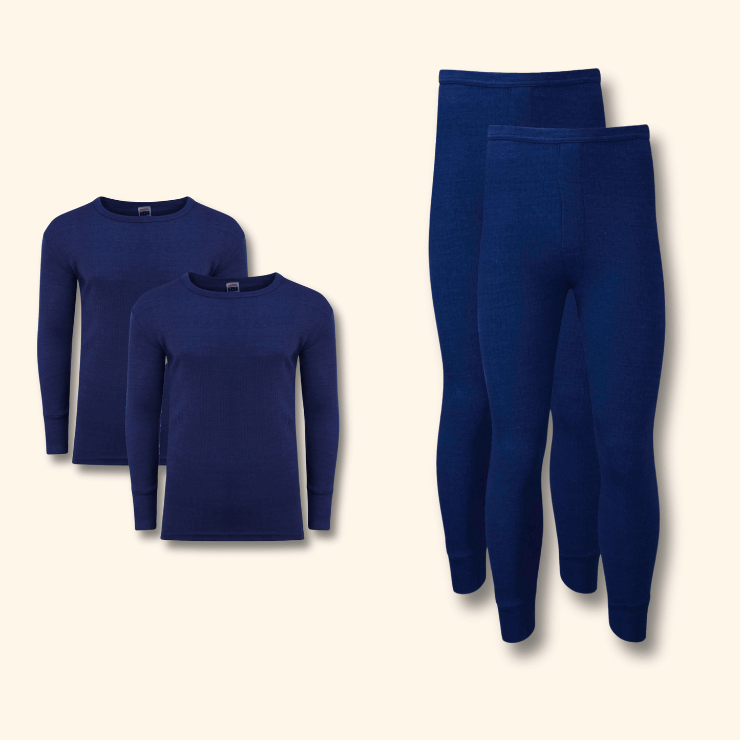 2 Pack Men's Thermal Underwear Set Long Sleeve Tops and Long John Bottoms Warm Baselayer Insulated Brushed Yarn for Running Hiking and Workwear Insulating Yarn Small to XXL White Black Grey Navy by Heatwave Thermalwear