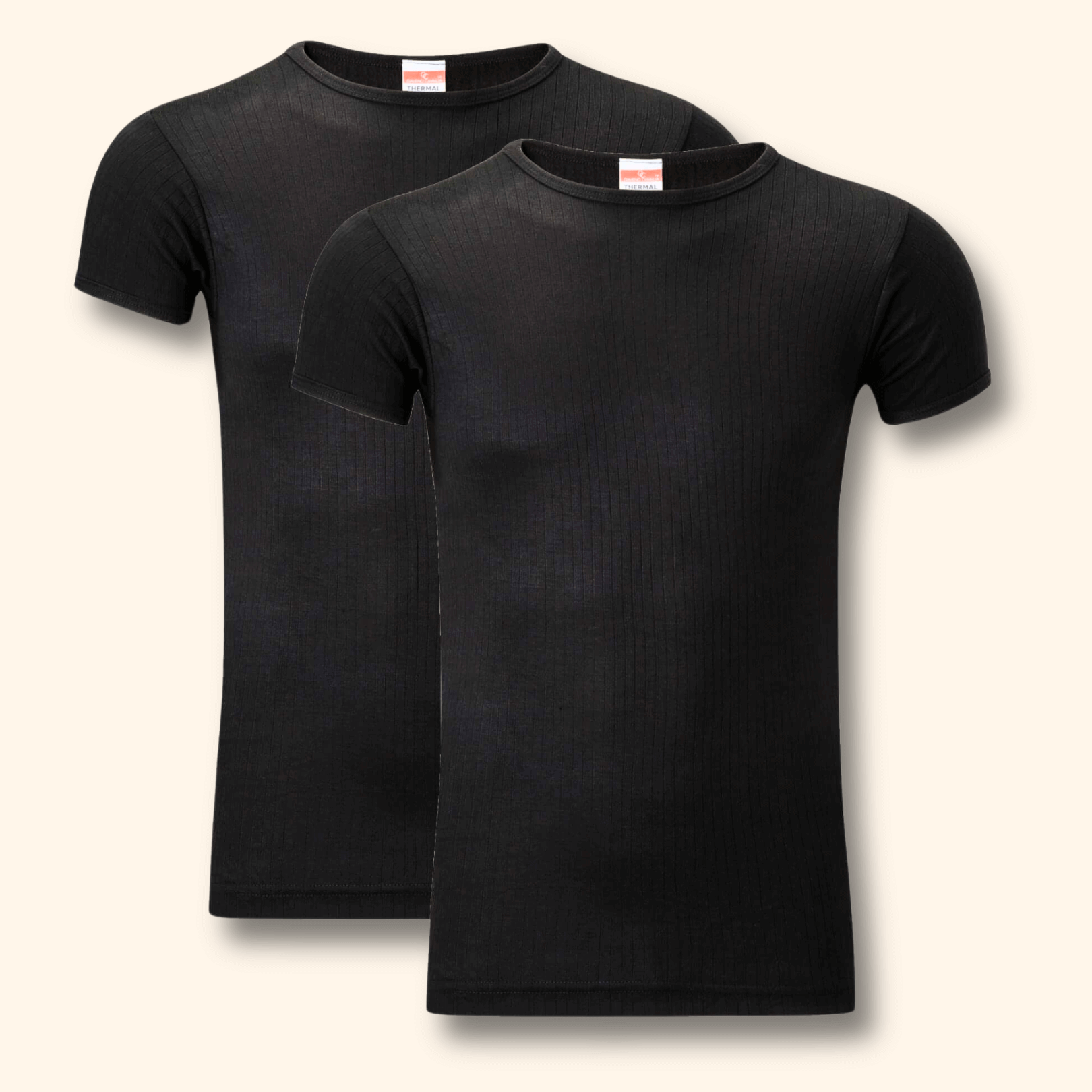 2 Pack Men's Thermal Underwear T Shirt Tops Warm Durable Baselayer Insulated Brushed Yarn for Running Hiking Outdoor Sports Workwear Small to XXL White Black Grey Navy by Heatwave Thermalwear