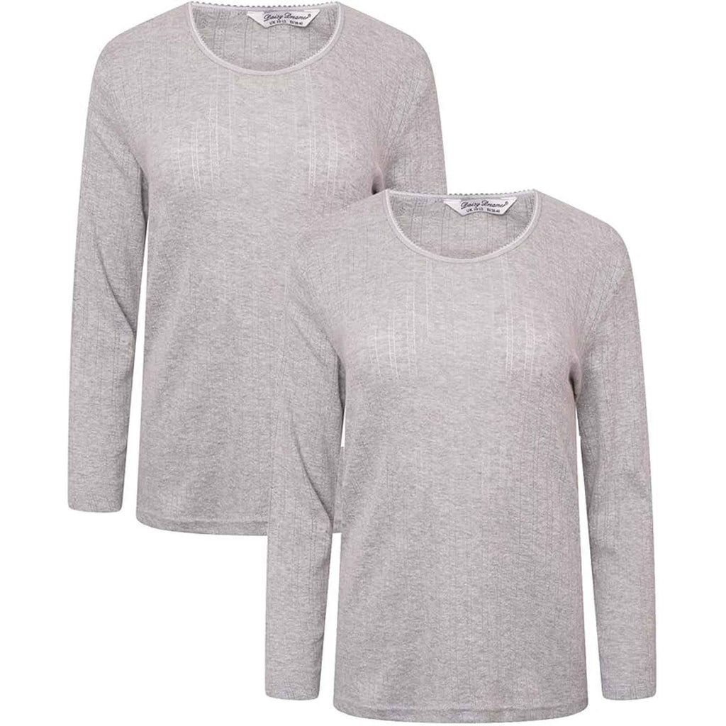 2 Pack Women's Thermal Long Sleeve Tops Base Layer Insulated Warm Underwear for Outdoor Sports Running Hiking Cold Weather Workwear by Heatwave Thermalwear