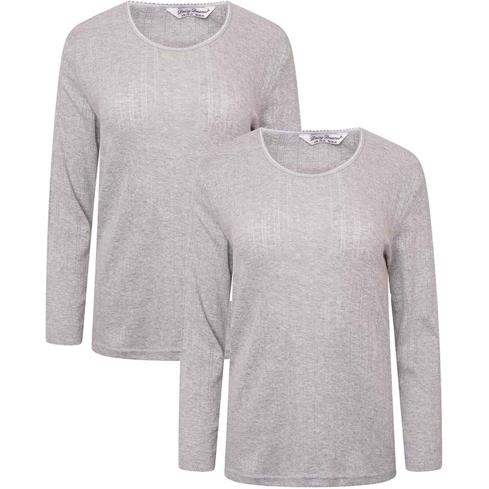 2 Pack Women's Thermal Long Sleeve Tops Base Layer Insulated Warm Underwear for Outdoor Sports Running Hiking Cold Weather Workwear by Heatwave Thermalwear