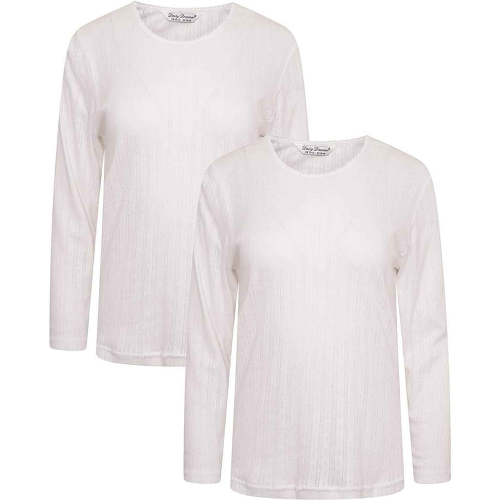 2 Pack Women's Thermal Long Sleeve Tops Base Layer Insulated Warm Underwear for Outdoor Sports Running Hiking Cold Weather Workwear by Heatwave Thermalwear