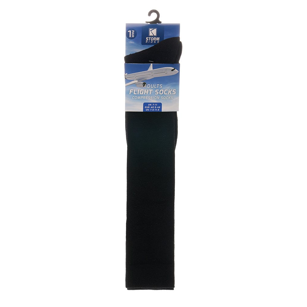 2 Pairs Unisex Travel Socks Black Long Knee High Breathable Flight Socks by Sock Stack