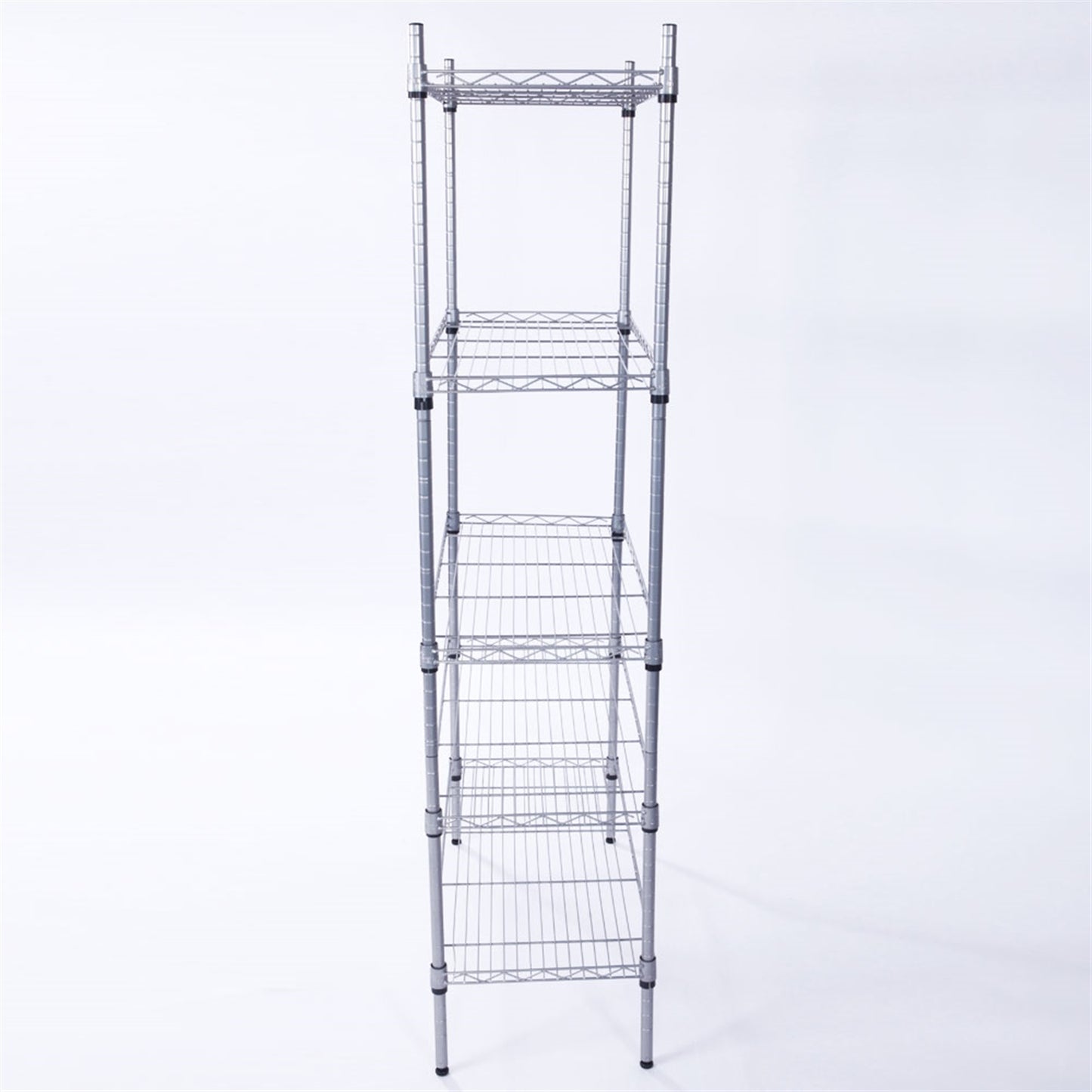 XM-304B Rectangle Carbon Steel Metal Assembly 5-Shelf Storage Rack Silver Gray