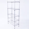 XM-304B Rectangle Carbon Steel Metal Assembly 5-Shelf Storage Rack Silver Gray
