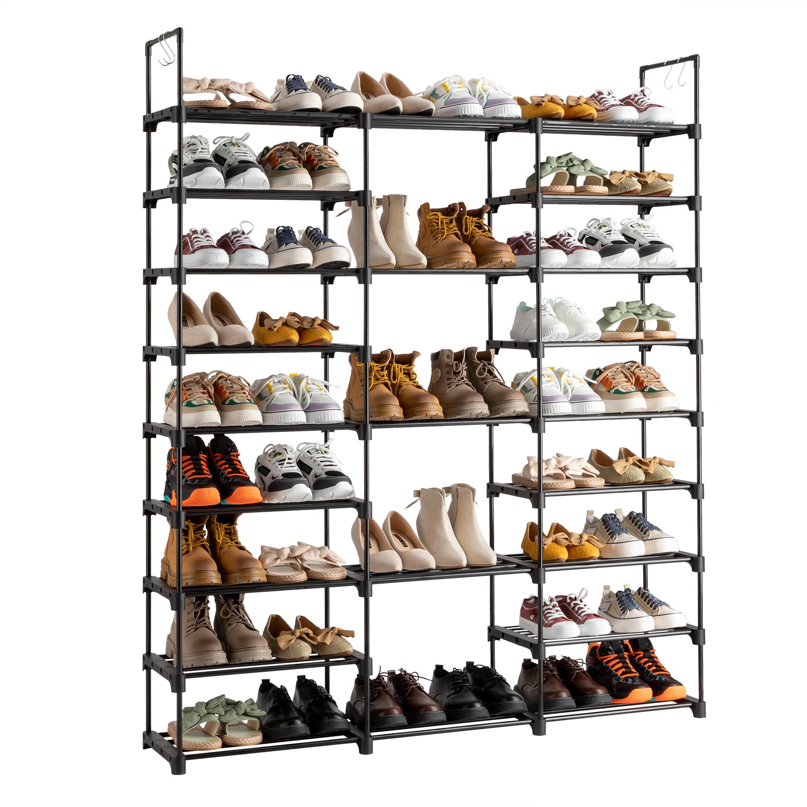 9 Tiers Shoe Rack Storage Organizer Shoe Shelf Organizer for Entryway Holds 50-55 Pairs Shoe, Stackable Shoe Cabinet Shoe Rack
