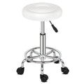 Round Stool with Lines Rotation Bar Stool White