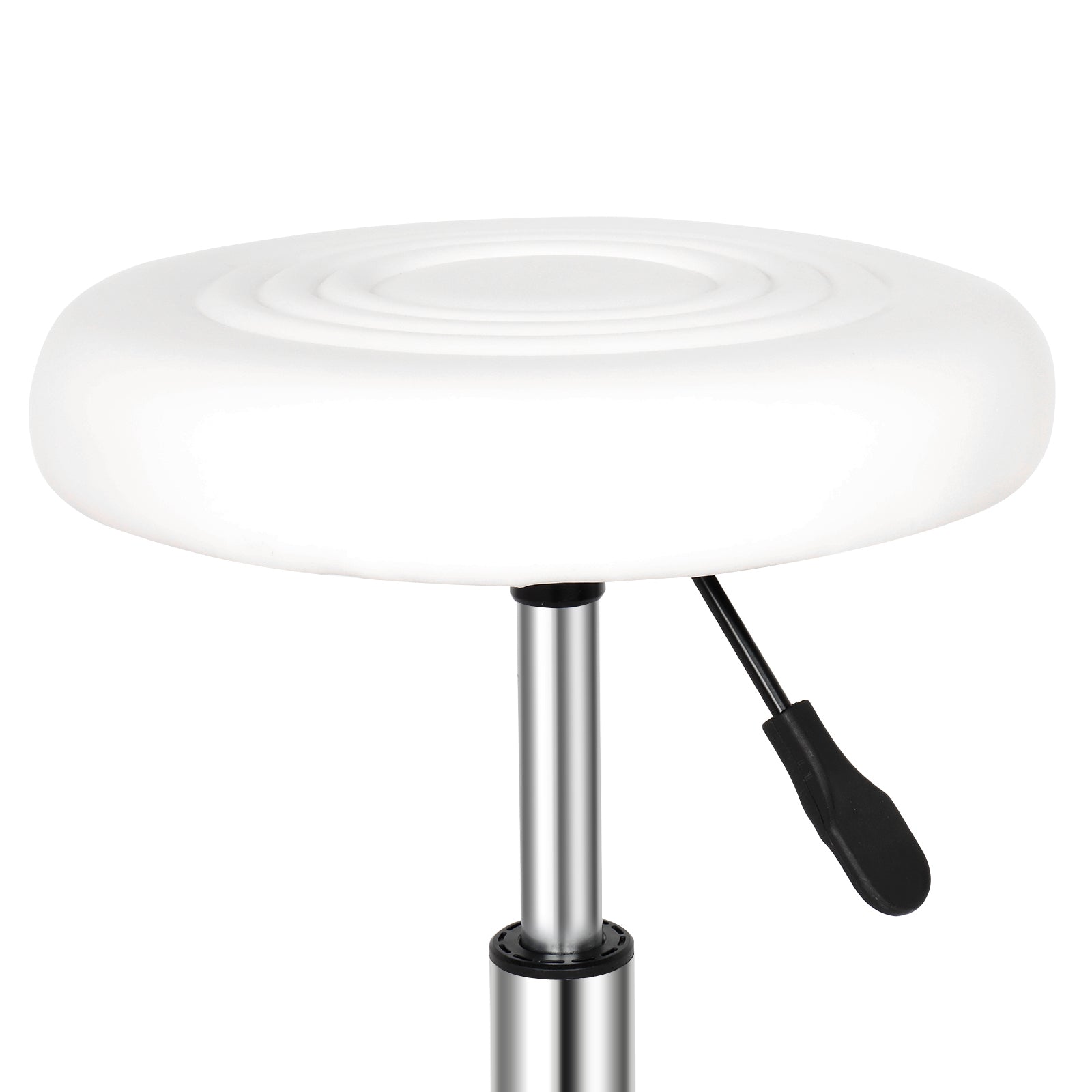 Round Stool with Lines Rotation Bar Stool White