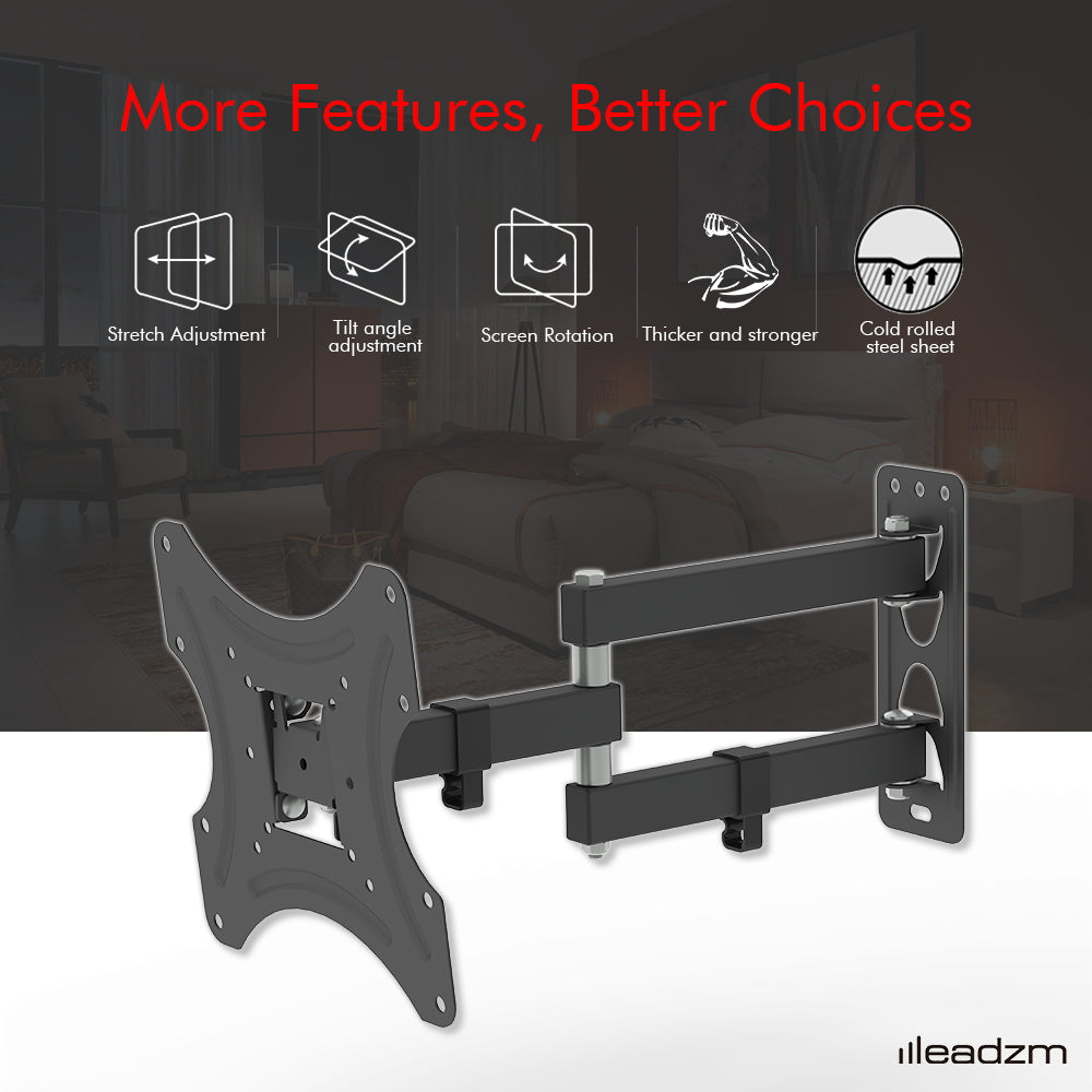 26-50" Adjustable Wall Mount Bracket Rotatable TV Stand TMX200 with Spirit Level