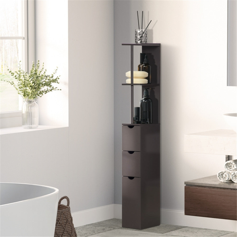 Bathroom Storage Cabinet-Brown ( Amazon Shipping)（Prohibited by WalMart）