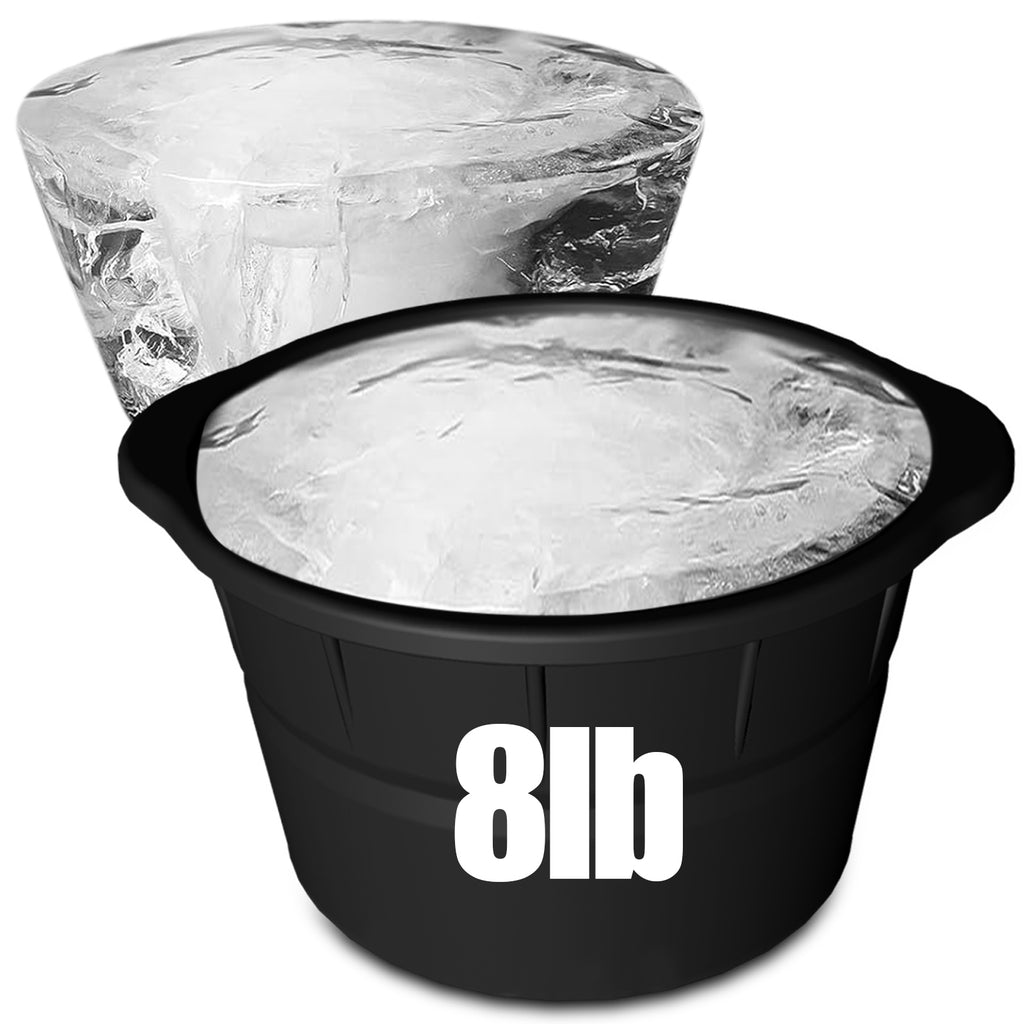 8 Pack 8Lbs Extra Large Ice Cube Molds, Reusable Large Ice Cube Tray, Foldable Silicone Ice Cube Mold, Perfect Ice Baths, Cold Plunge, Chilled Coolers Accessories, for Making Huge Ice Block (FBA)