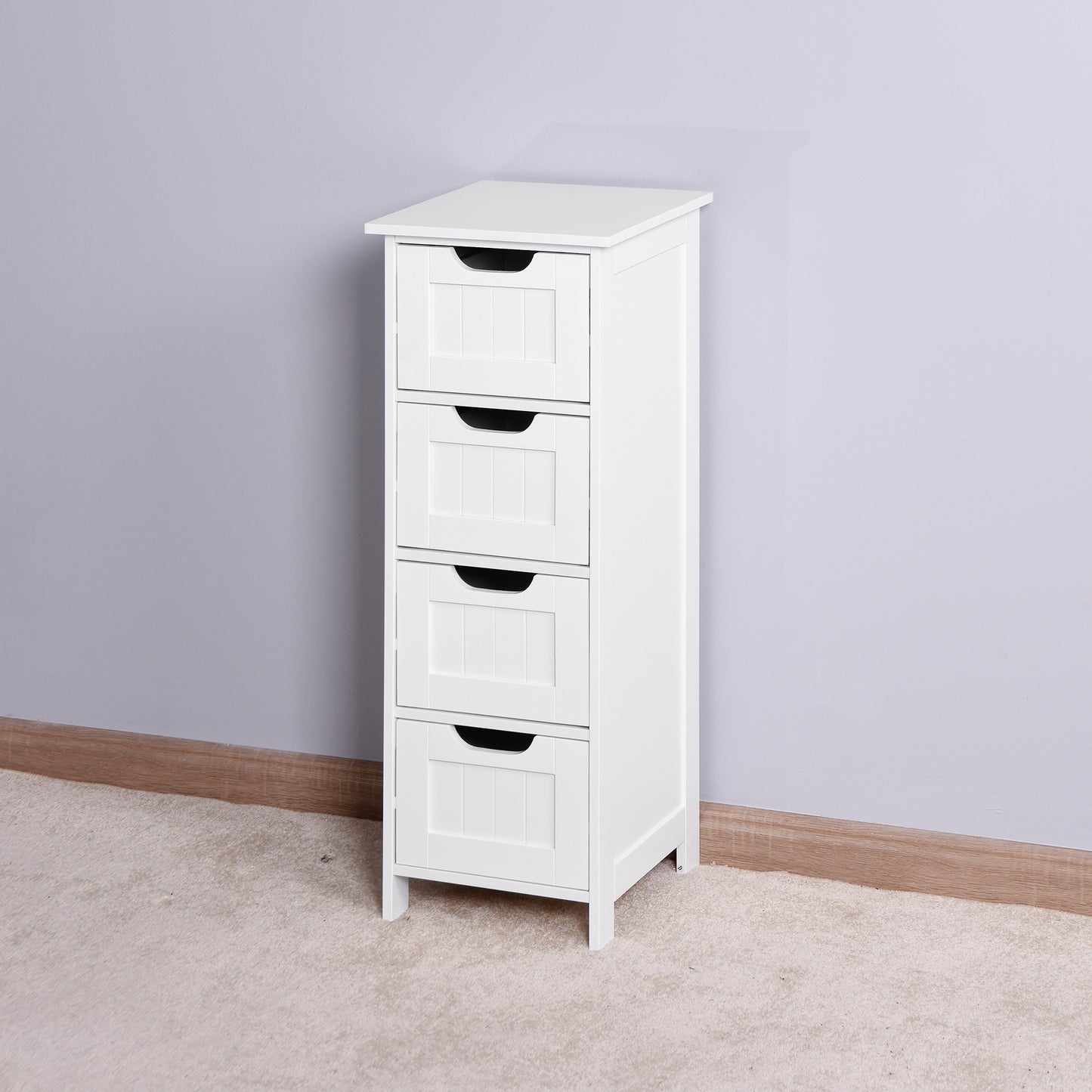 White Bathroom Storage Cabinet,  Cabinet with Drawers