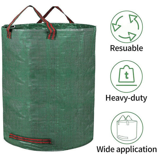 72-132 Gallons Garden Waste Bags Reuseable Heavy Duty Lawn Garden Leaf Waste Bag