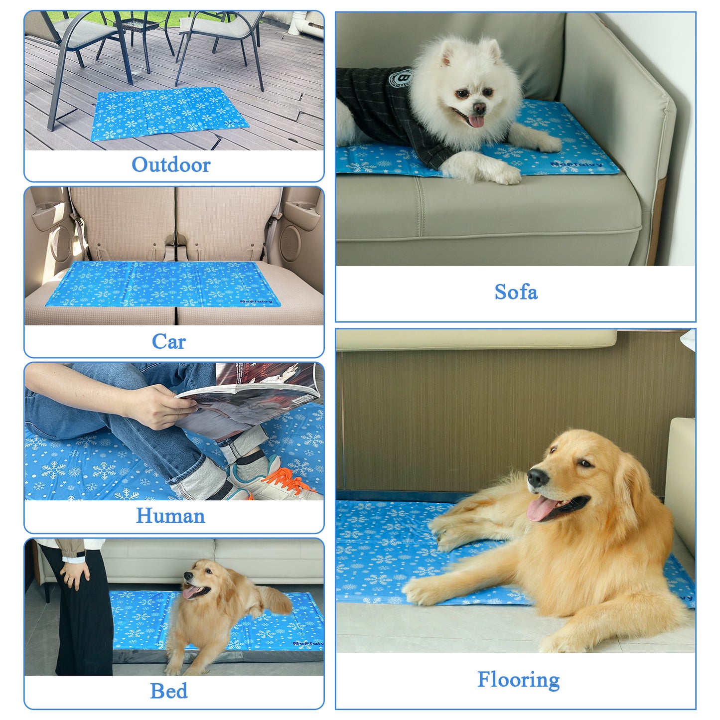 Dog Cooling Mats Small - Self Cooling Mat for Dogs and Cats, Non-toxic Gel Pet Cooling Mat, No Need to Refrigerate, Keep Pets Cool in Hot Summer for Indoor Outdoor, 50x40cm