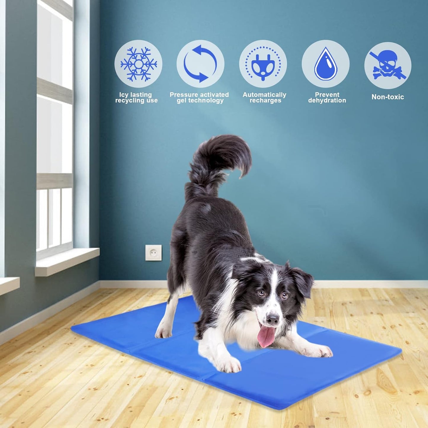 Dog Cooling Mat Non-Toxic Self Cool Gel Mat for pets , Prevent Overheating During Rest & Sleep