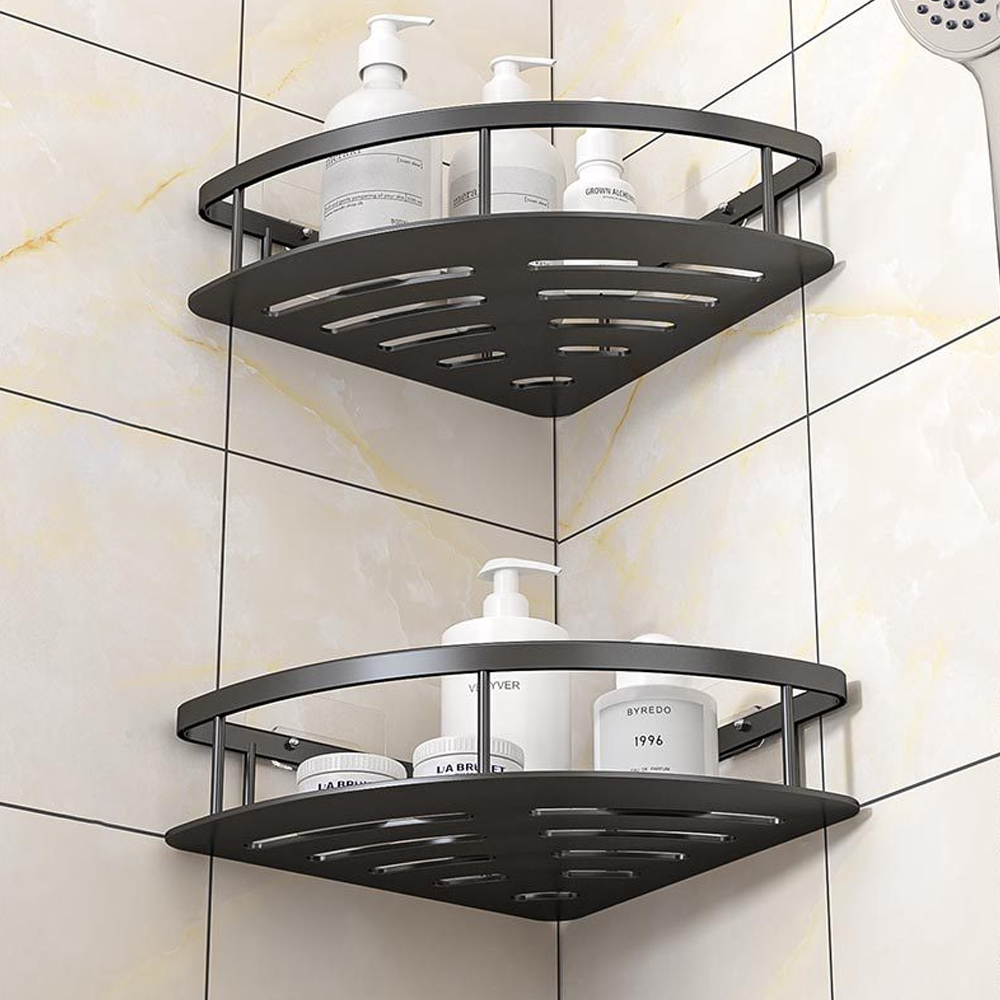 2X Corner Shower Caddy Bathroom Storage Shelf Rack Basket Organiser Tidy Tray