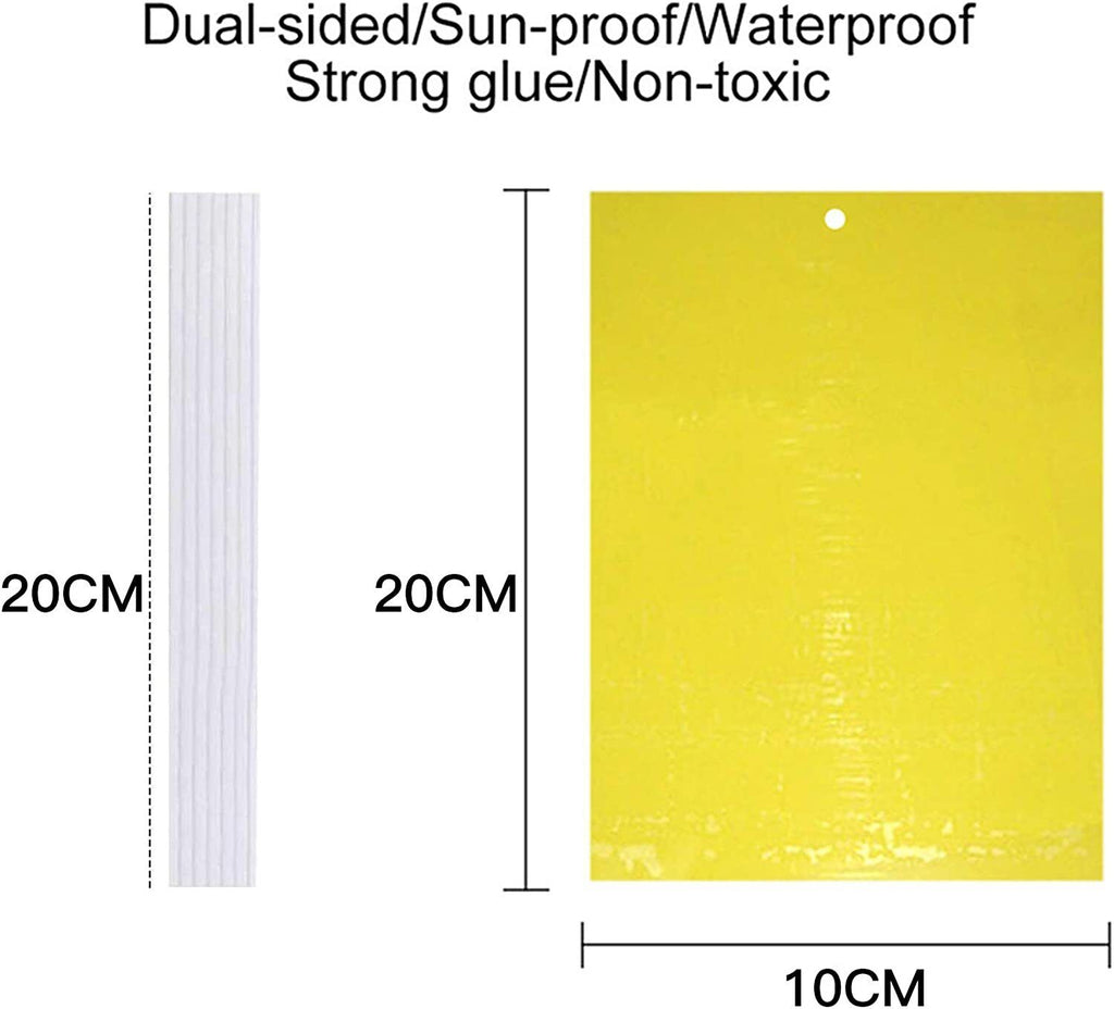 40Pcs Yellow Sticky Fly Trap Paper Fruit Flies Insect Aphids Glue Catcher Bug