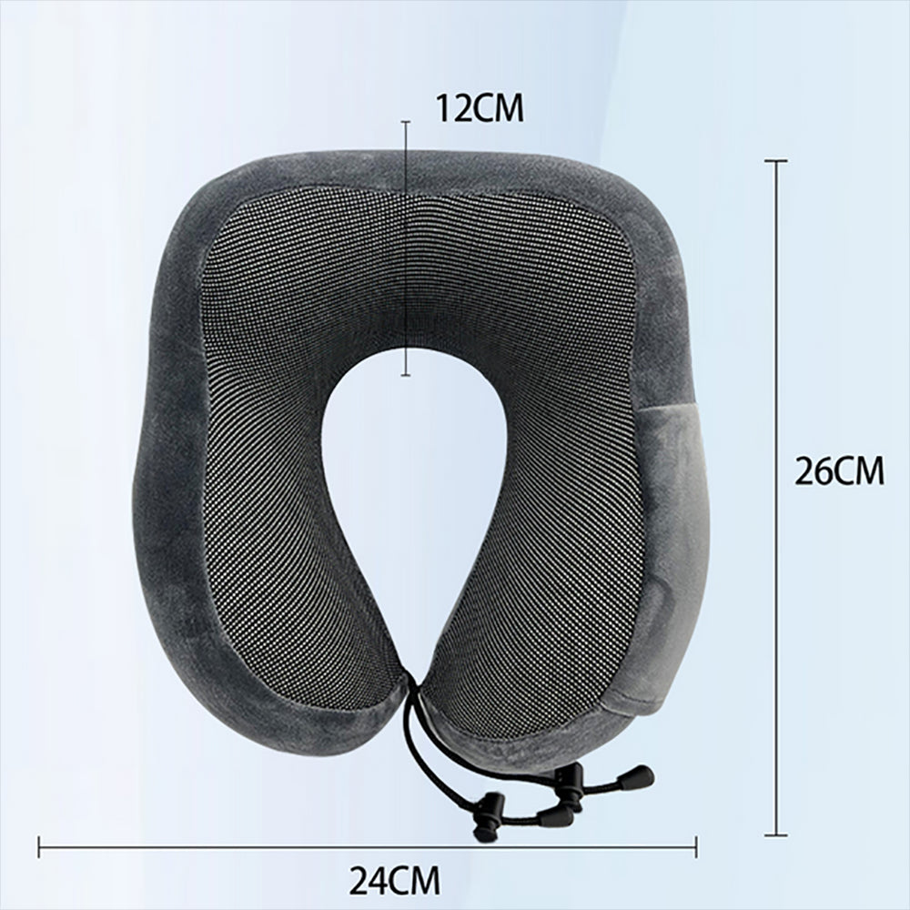 Memory Foam Travel Pillow Neck Support Cushion Without Carry Bag Ear Plugs Mask