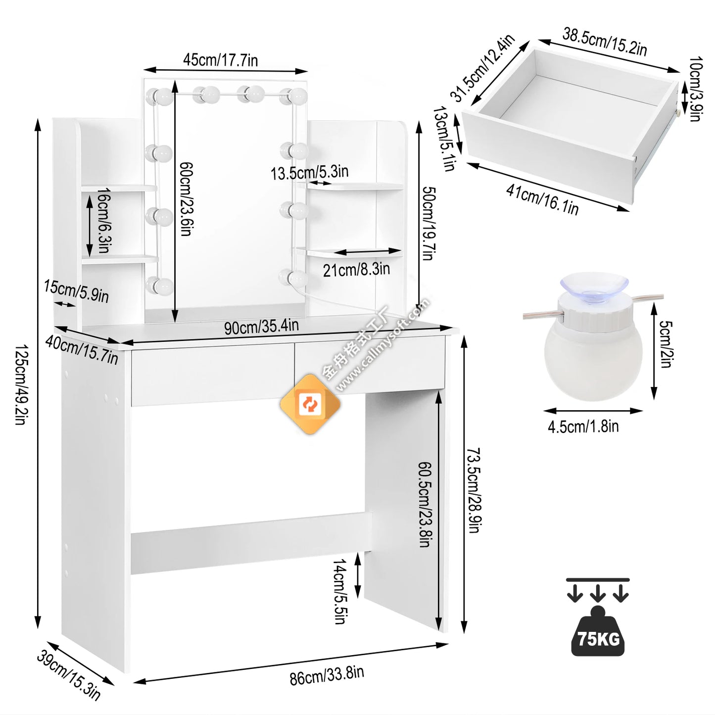 Dressing Table with LED/Makeup Table