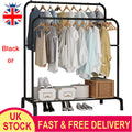 Heavy Duty Double Clothes Rail Hanging Rack Garment Display Stand Storage Shelf