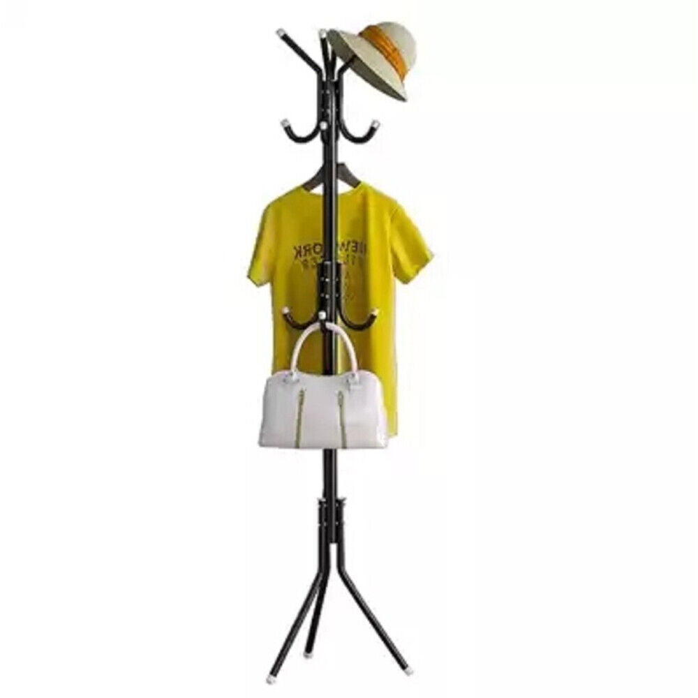 Coat Stand Coat/Hat/Jacket/Umbrella Floor Standing Rack Clothes Hanger Hooks UK