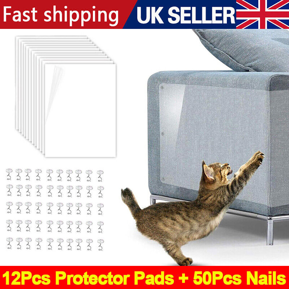 12X Pet Cat Scratch Guard Mat Cat Scratching Post Furniture Sofa Seat Protectors