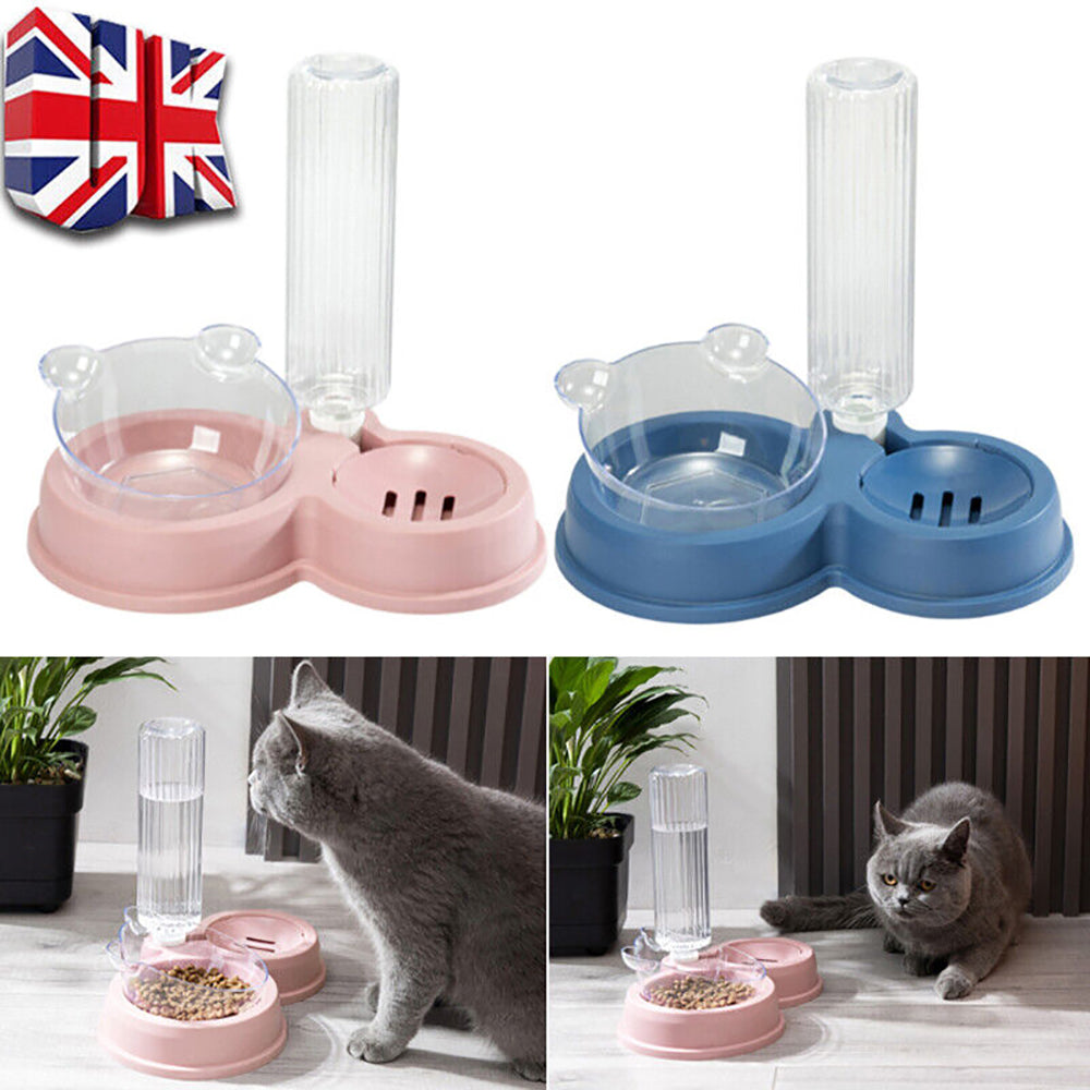 Pet Water Dispenser Slow Drinker with Food Bowl Slow Feeder for Pets Dogs NEW