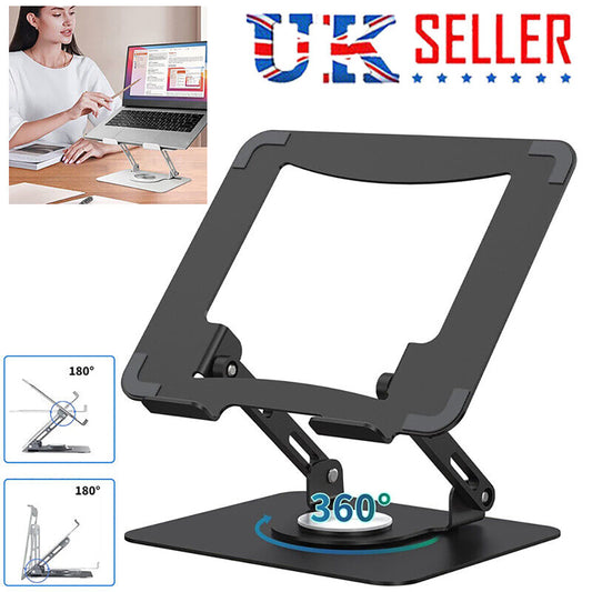 360° Metal Portable Laptop Tablet Stand Adjustable Holder For Desk Office Home