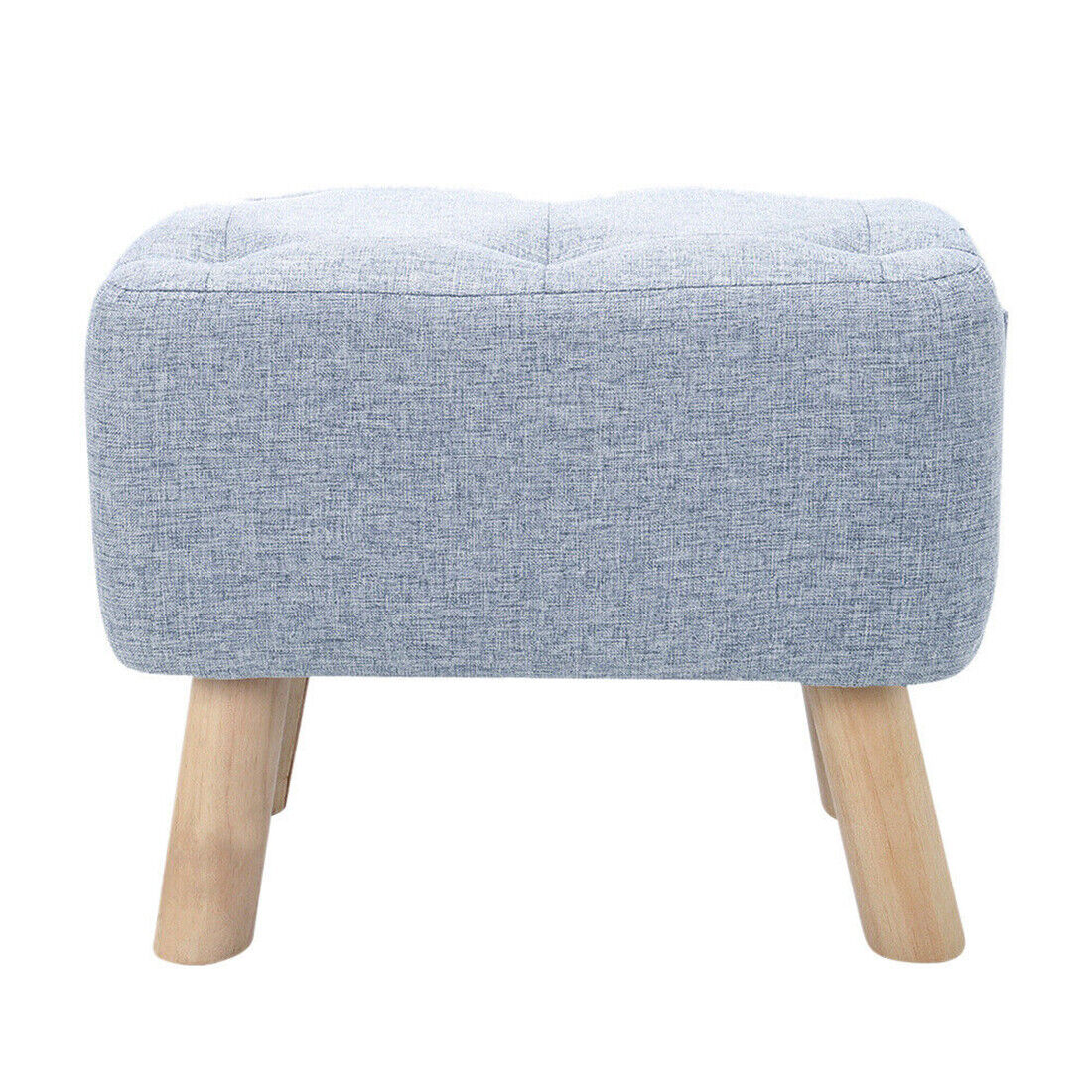 Linen Fabric Footstool Foot Rest Stool Pouffe Ottoman Seat Living Room Furniture